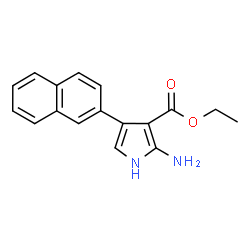 ChemSpider 2D Image | Ethyl 2-amino-4-(2-naphthyl)-1H-pyrrole-3-carboxylate | C17H16N2O2