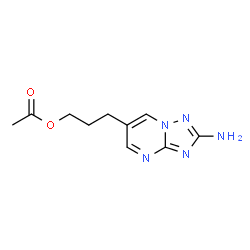 ChemSpider 2D Image | 3-(2-Amino[1,2,4]triazolo[1,5-a]pyrimidin-6-yl)propyl acetate | C10H13N5O2