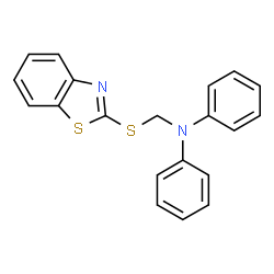 ChemSpider 2D Image | N-[(1,3-Benzothiazol-2-ylsulfanyl)methyl]-N-phenylaniline | C20H16N2S2