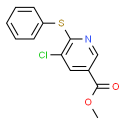 ChemSpider 2D Image | Methyl 5-chloro-6-(phenylsulfanyl)nicotinate | C13H10ClNO2S