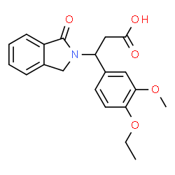 ChemSpider 2D Image | 3-(4-ethoxy-3-methoxyphenyl)-3-(1-oxoisoindolin-2-yl)propanoic acid | C20H21NO5