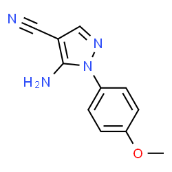 ChemSpider 2D Image | 5-amino-1-(4-methoxyphenyl)pyrazole-4-carbonitrile | C11H10N4O