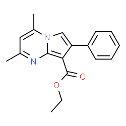 ChemSpider 2D Image | Ethyl 2,4-dimethyl-7-phenylpyrrolo[1,2-a]pyrimidine-8-carboxylate | C18H18N2O2