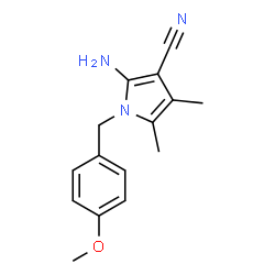 ChemSpider 2D Image | 2-Amino-1-(4-methoxybenzyl)-4,5-dimethyl-1H-pyrrole-3-carbonitrile | C15H17N3O