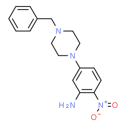 ChemSpider 2D Image | 5-(4-Benzylpiperazino)-2-nitroaniline | C17H20N4O2
