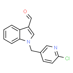 ChemSpider 2D Image | 1-[(6-Chloro-3-pyridinyl)methyl]-1H-indole-3-carbaldehyde | C15H11ClN2O