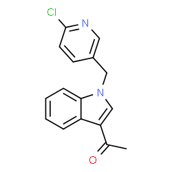 ChemSpider 2D Image | 1-{1-[(6-Chloro-3-pyridinyl)methyl]-1H-indol-3-yl}ethanone | C16H13ClN2O