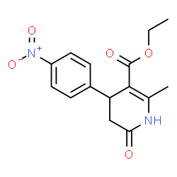 ChemSpider 2D Image | Ethyl 2-methyl-4-(4-nitrophenyl)-6-oxo-1,4,5,6-tetrahydro-3-pyridinecarboxylate | C15H16N2O5