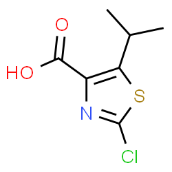 ChemSpider 2D Image | 2-chloro-5-isopropylthiazole-4-carboxylic acid | C7H8ClNO2S