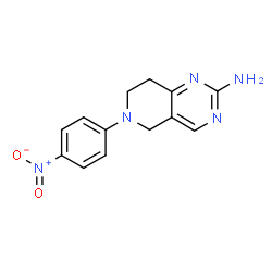ChemSpider 2D Image | 6-(4-Nitrophenyl)-5,6,7,8-tetrahydropyrido[4,3-d]pyrimidin-2-amine | C13H13N5O2