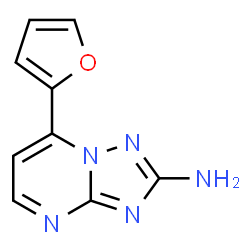 ChemSpider 2D Image | 7-(2-Furyl)[1,2,4]triazolo[1,5-a]pyrimidin-2-amine | C9H7N5O