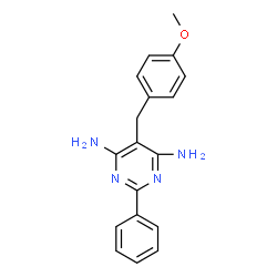 ChemSpider 2D Image | 5-(4-Methoxybenzyl)-2-phenyl-4,6-pyrimidinediamine | C18H18N4O
