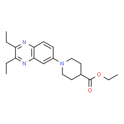 ChemSpider 2D Image | Ethyl 1-(2,3-diethyl-6-quinoxalinyl)-4-piperidinecarboxylate | C20H27N3O2