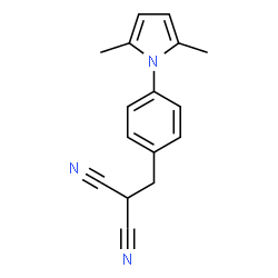 ChemSpider 2D Image | [4-(2,5-Dimethyl-1H-pyrrol-1-yl)benzyl]malononitrile | C16H15N3