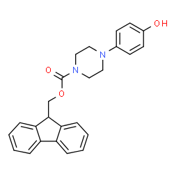 ChemSpider 2D Image | 9H-Fluoren-9-ylmethyl 4-(4-hydroxyphenyl)-1-piperazinecarboxylate | C25H24N2O3