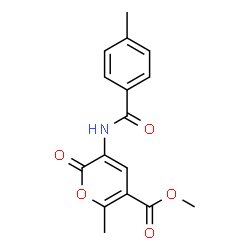 ChemSpider 2D Image | methyl 6-methyl-3-(4-methylbenzamido)-2-oxo-2H-pyran-5-carboxylate | C16H15NO5