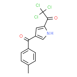 ChemSpider 2D Image | 2,2,2-trichloro-1-(4-(4-methylbenzoyl)-1H-pyrrol-2-yl)ethanone | C14H10Cl3NO2