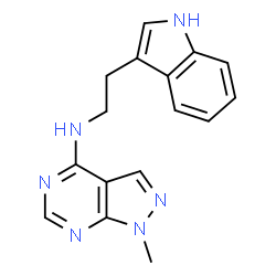 ChemSpider 2D Image | N-[2-(1H-Indol-3-yl)ethyl]-1-methyl-1H-pyrazolo[3,4-d]pyrimidin-4-amine | C16H16N6