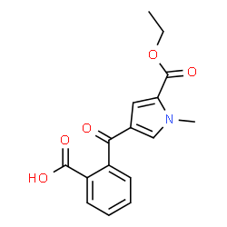 ChemSpider 2D Image | 2-{[5-(Ethoxycarbonyl)-1-methyl-1H-pyrrol-3-yl]carbonyl}benzoic acid | C16H15NO5