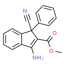 ChemSpider 2D Image | Methyl 3-amino-1-cyano-1-phenyl-1H-indene-2-carboxylate | C18H14N2O2