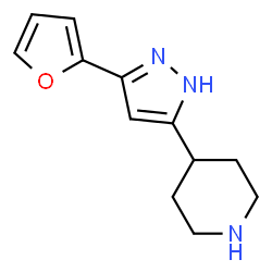 ChemSpider 2D Image | 4-[3-(2-Furyl)-1H-pyrazol-5-yl]piperidine | C12H15N3O