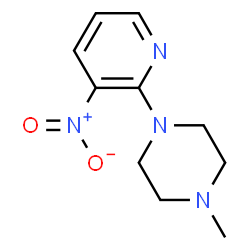 ChemSpider 2D Image | 1-Methyl-4-(3-nitro-2-pyridinyl)piperazine | C10H14N4O2