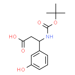 ChemSpider 2D Image | 3-[(tert-Butoxycarbonyl)amino]-3-(3-hydroxyphenyl)propanoic acid | C14H19NO5