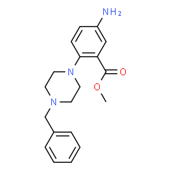 ChemSpider 2D Image | Methyl 5-amino-2-(4-benzyl-1-piperazinyl)benzoate | C19H23N3O2
