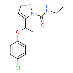 ChemSpider 2D Image | 5-[1-(4-Chlorophenoxy)ethyl]-N-ethyl-1H-pyrazole-1-carboxamide | C14H16ClN3O2