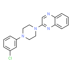 ChemSpider 2D Image | 2-[4-(3-Chlorophenyl)-1-piperazinyl]quinoxaline | C18H17ClN4