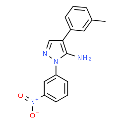 ChemSpider 2D Image | 4-(3-methylphenyl)-2-(3-nitrophenyl)-3-pyrazolamine | C16H14N4O2