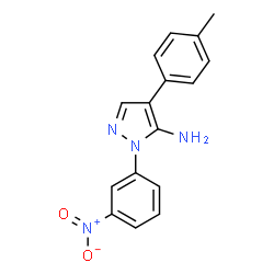 ChemSpider 2D Image | 4-(4-methylphenyl)-2-(3-nitrophenyl)-3-pyrazolamine | C16H14N4O2