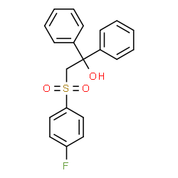 ChemSpider 2D Image | 2-[(4-Fluorophenyl)sulfonyl]-1,1-diphenylethanol | C20H17FO3S