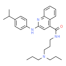 ChemSpider 2D Image | N-[3-(dipropylamino)propyl]-2-[(4-isopropylphenyl)amino]quinoline-4-carboxamide | C28H38N4O