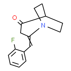 ChemSpider 2D Image | 2-(2-Fluorobenzylidene)-1-azabicyclo[3.2.2]nonan-4-one | C15H16FNO