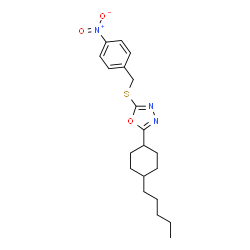 ChemSpider 2D Image | 2-[(4-Nitrobenzyl)sulfanyl]-5-(4-pentylcyclohexyl)-1,3,4-oxadiazole | C20H27N3O3S