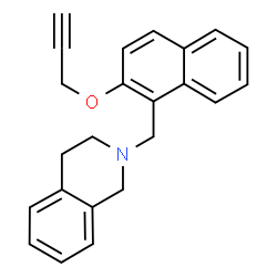 ChemSpider 2D Image | 2-{[2-(2-Propyn-1-yloxy)-1-naphthyl]methyl}-1,2,3,4-tetrahydroisoquinoline | C23H21NO