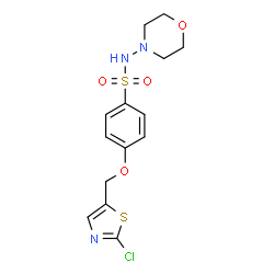 ChemSpider 2D Image | 4-[(2-Chloro-1,3-thiazol-5-yl)methoxy]-N-(4-morpholinyl)benzenesulfonamide | C14H16ClN3O4S2