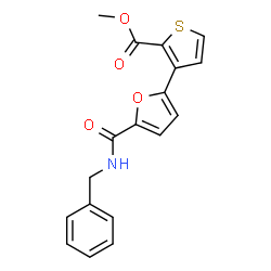 ChemSpider 2D Image | Methyl 3-[5-(benzylcarbamoyl)-2-furyl]-2-thiophenecarboxylate | C18H15NO4S