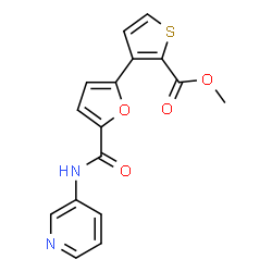 ChemSpider 2D Image | Methyl 3-[5-(3-pyridinylcarbamoyl)-2-furyl]-2-thiophenecarboxylate | C16H12N2O4S