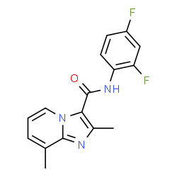 ChemSpider 2D Image | N-(2,4-Difluorophenyl)-2,8-dimethylimidazo[1,2-a]pyridine-3-carboxamide | C16H13F2N3O