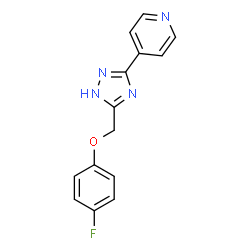 ChemSpider 2D Image | 4-{5-[(4-Fluorophenoxy)methyl]-1H-1,2,4-triazol-3-yl}pyridine | C14H11FN4O