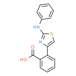 ChemSpider 2D Image | 2-(2-Anilino-1,3-thiazol-4-yl)benzoic acid | C16H12N2O2S