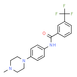 ChemSpider 2D Image | N-[4-(4-Methyl-1-piperazinyl)phenyl]-3-(trifluoromethyl)benzamide | C19H20F3N3O