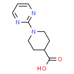 ChemSpider 2D Image | 1-(2-Pyrimidinyl)-4-piperidinecarboxylic acid | C10H13N3O2