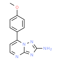 ChemSpider 2D Image | 7-(4-Methoxyphenyl)[1,2,4]triazolo[1,5-a]pyrimidin-2-amine | C12H11N5O