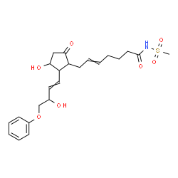 ChemSpider 2D Image | 7-[3-Hydroxy-2-(3-hydroxy-4-phenoxy-1-buten-1-yl)-5-oxocyclopentyl]-N-(methylsulfonyl)-5-heptenamide | C23H31NO7S