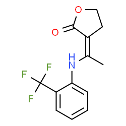 ChemSpider 2D Image | (3Z)-3-(1-{[2-(Trifluoromethyl)phenyl]amino}ethylidene)dihydro-2(3H)-furanone | C13H12F3NO2