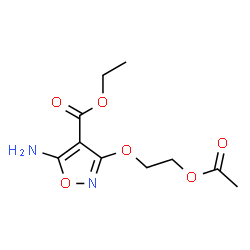 ChemSpider 2D Image | Ethyl 3-(2-acetoxyethoxy)-5-amino-1,2-oxazole-4-carboxylate | C10H14N2O6