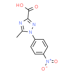 ChemSpider 2D Image | 5-Methyl-1-(4-nitrophenyl)-1H-1,2,4-triazole-3-carboxylic acid | C10H8N4O4